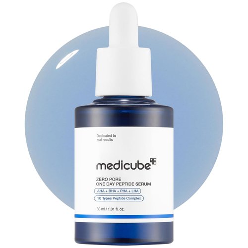 Medicube Zero Pore 10-Peptide Serum - Pore Refining & Oil Balancing | AHA, BHA, PHA, LHA | Korean Skincare, 1.01 fl oz