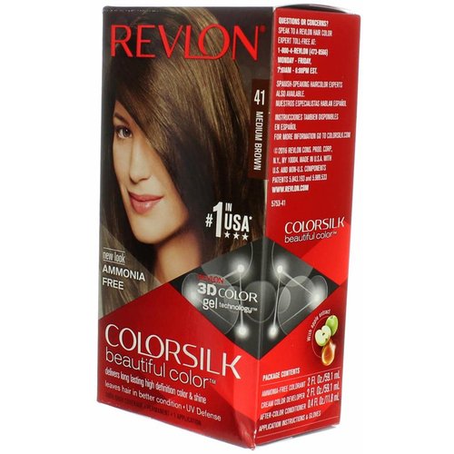 Revlon ColorSilk Beautiful Color | 41 Medium Brown Hair Dye | Pack of 3 for Vibrant Color