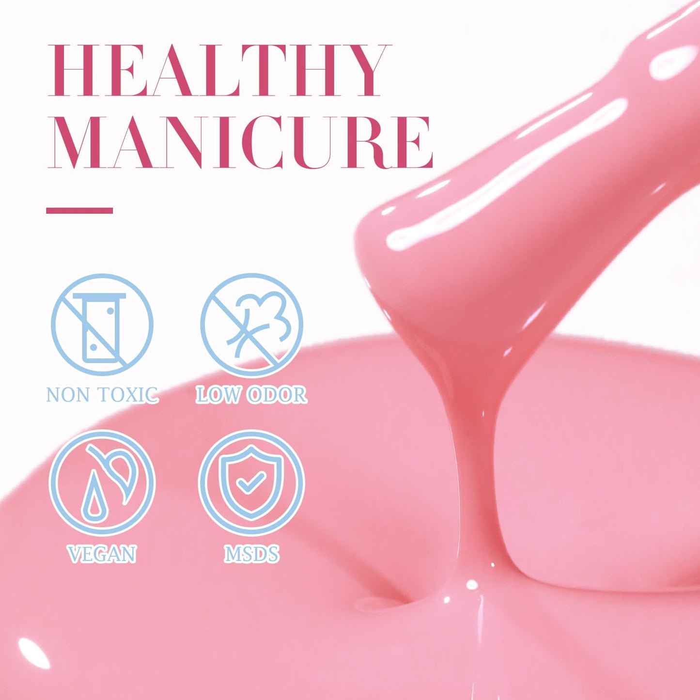 Double Rhythm 15ML Gel Polish Jelly Sheer Pastel Light Milky Color 1 PC 0.53 OZ Bottle UV Nail Polish Art Salon at Home for Women (Pink-B-A1035)