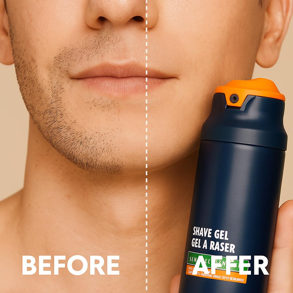 Skiennix Fragrance-Free Shaving Gel - Sensitive Skin Protection, Hydrating Aloe Formula, 7 oz
