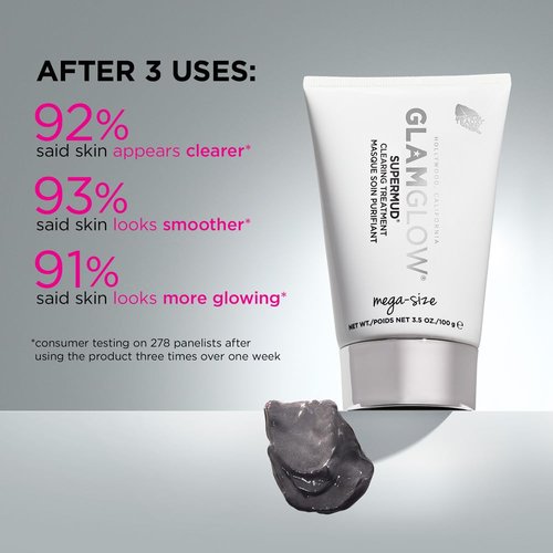 Glamglow SUPERMUD Clearing Face Mask - Instant Treatment for Acne-Prone Skin | Activated Charcoal & BHA