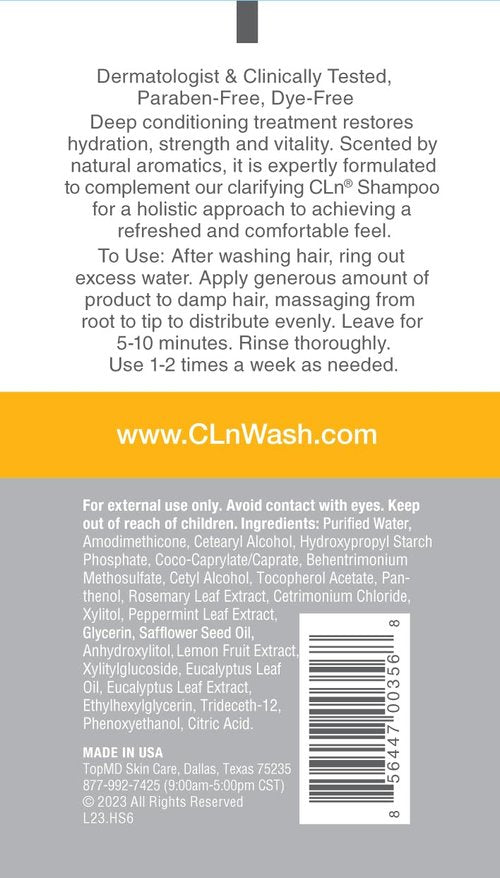 CLn® Hair & Scalp Mask Conditioner - Deep Hydration for Dry, Damaged Hair & Scalp, Eucalyptus Scent, 6 fl. oz.
