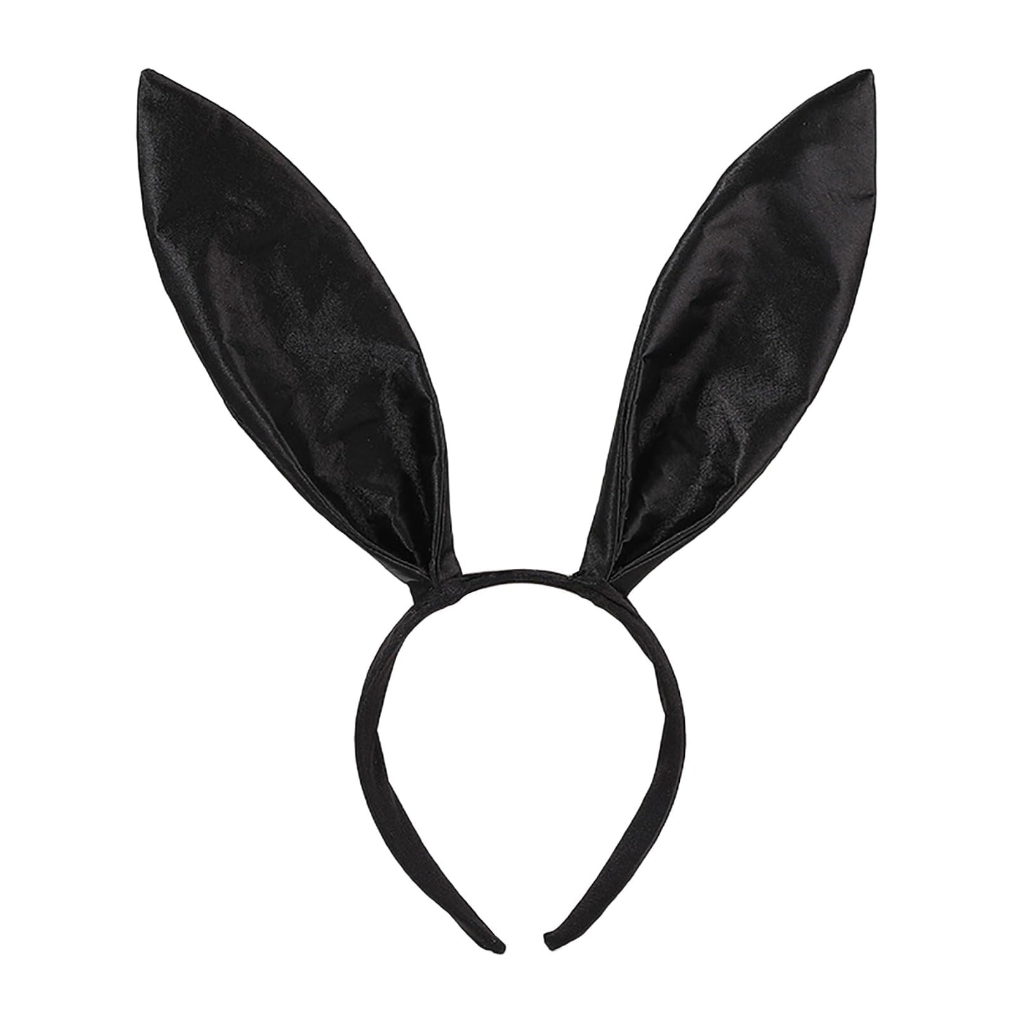 FunSpt Easter Bunny Rabbit Ears Plush Headband Halloween Costume for Aldult Black 2