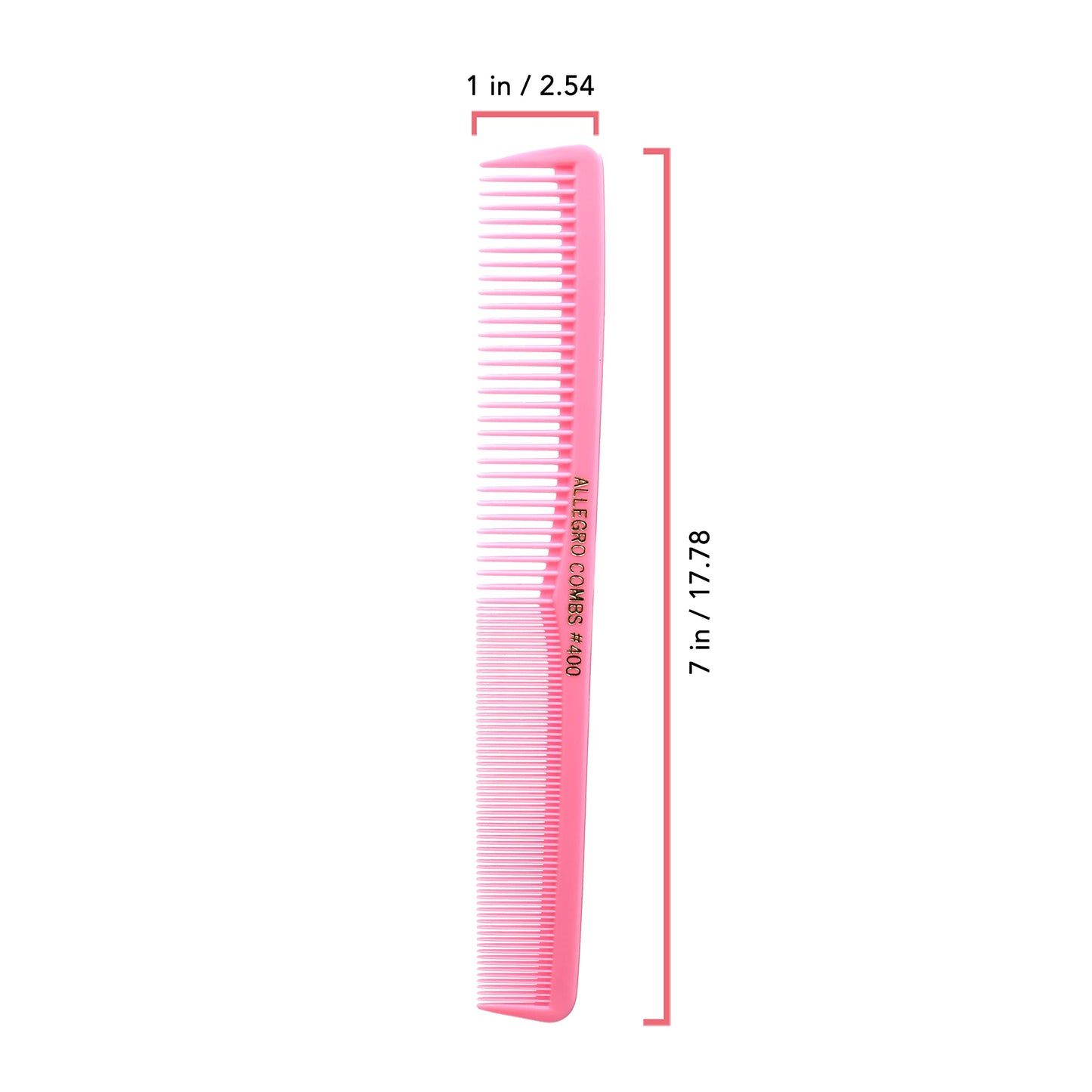 Allegro Combs 400 Barber Combs Cutting Combs All Purpose Combs 12 Pk. (Fresh Pink)