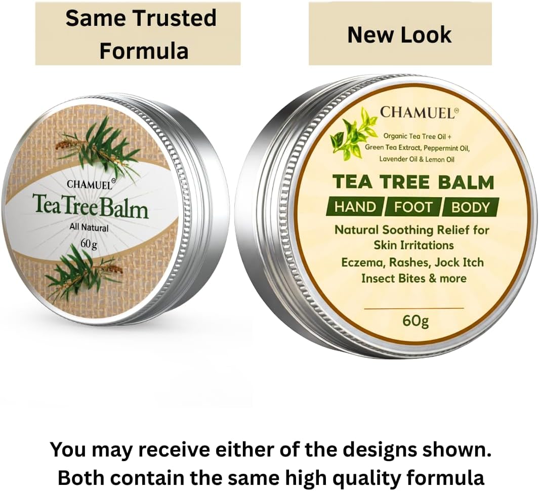 Tea Tree Oil Balm - Natural Itchy Skin Relief for Rashes, Jock Itch & Bug Bites | Safe for All Ages