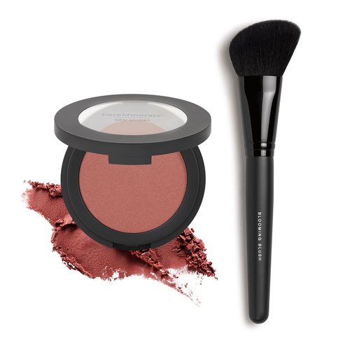 bareMinerals Gen Nude Powder Blush - Mineral-Based Pressed Powder & Blooming Blush Brush Set