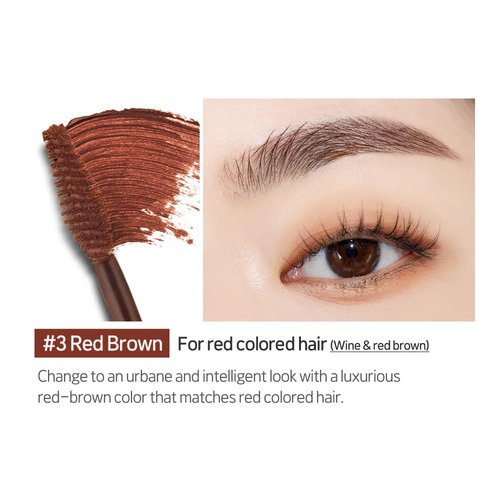 ETUDE Color My Brows Brow Mascara - 3D Natural Coloring & Moisturizing Formula | Red Brown (0.152 Fl Oz)