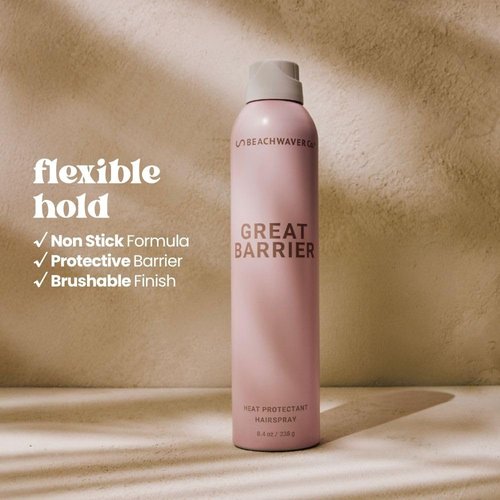 Beachwaver Co. Great Barrier Heat Protectant Hair Spray - Multi-Purpose Styling Treatment for Frizz-Free, Flexible Hold