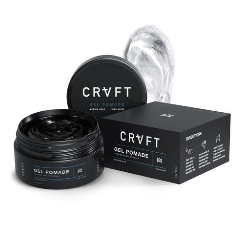 CRVFT Pomade - Medium Hold Styling Gel with Semi-Matte Finish - 2oz for Men | Water-Based, Boss Scented