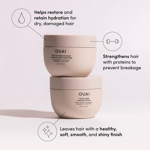OUAI Travel Kit - Travel Size Detox Shampoo, Leave-In Conditioner & Hair Mask Set (4 Count)