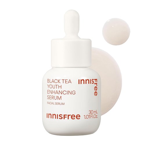 Innisfree Black Tea Youth Serum - Korean Anti-Aging Treatment with Niacinamide for Radiance & Firm Skin