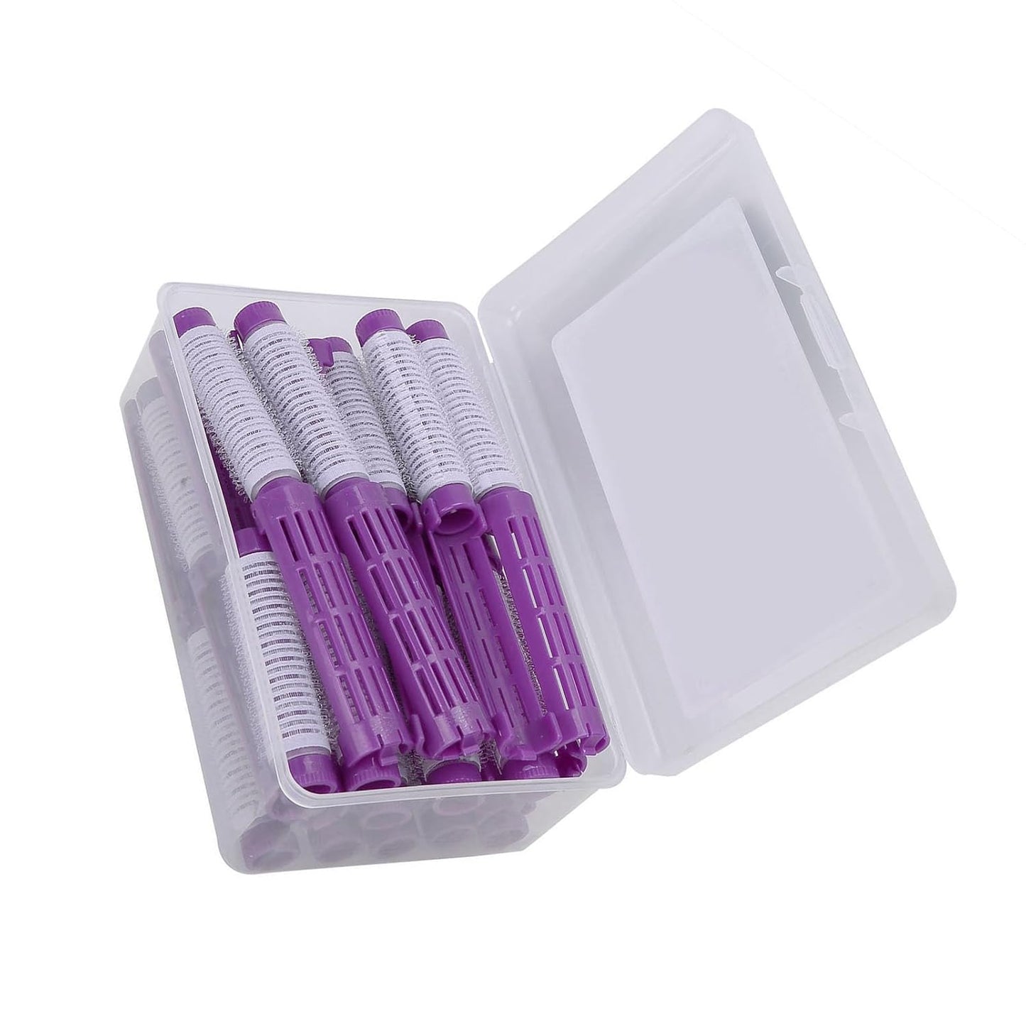 Skiennix Fluffy Korean Perming Rod Rollers - 20pcs Hair Curling Kit for DIY Root Perm | Purple