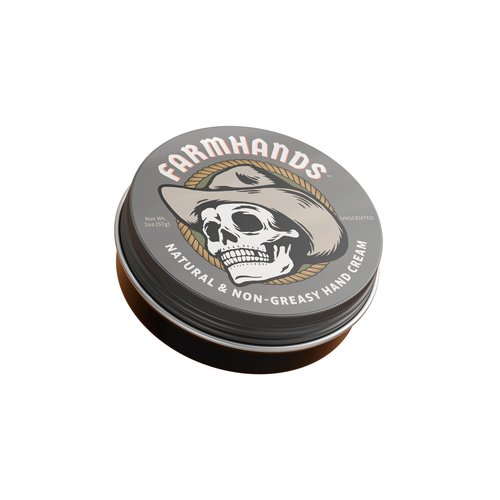 Farmhands Natural & Non-Greasy Hand Cream for Dry, Cracked Hands - No Added Fragrance, Fast-Absorbing with Clean & Organic Ingredients, Non-GMO - Repairing Skincare - Whipped - 2oz Tin