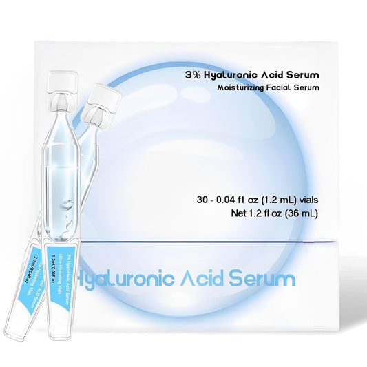 30Pcs WNP Hyaluronic Acid Tubes, 3% Hyaluronic Acid Serum Ultra-Hydrating Vials, WNP Ultra Hydrating Serum Hyaluronic Acid Serum for Face, Wake Nature Perfection Hyaluronic Acid