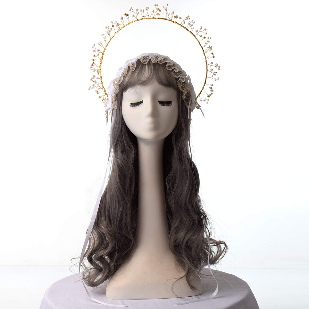 BLESSUME Mary Halo Crown Headband Goddess Headwear Halloween Costume Headpiece Headdress for Cosplay Party (K) Multicoloured