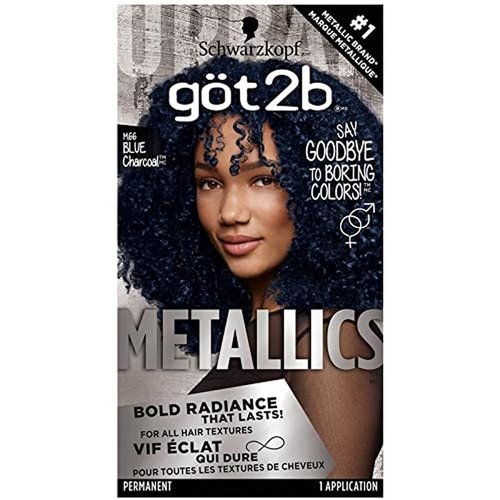 Got2B Metallics Permanent Hair Color - M66 Blue Charcoal | Vibrant Long-Lasting Color