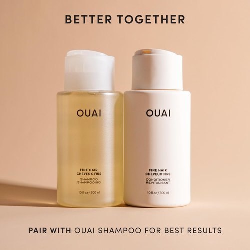 OUAI Fine Hair Conditioner - Volumizing Formula with Keratin, Biotin & Chia Seed Oil | Travel Size (3 Oz) - Paraben & Sulfate Free