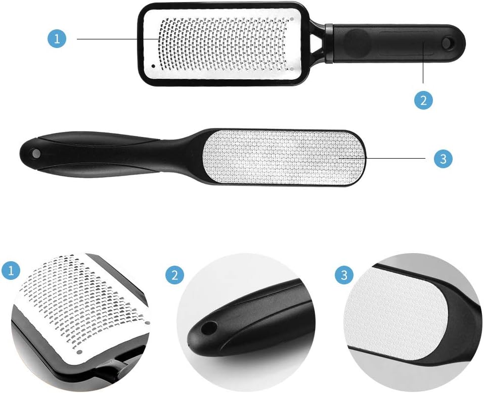 Fu Store Stainless Steel Foot Files - Dual-Sided Callus Remover & Pedicure Tools for Smooth Feet