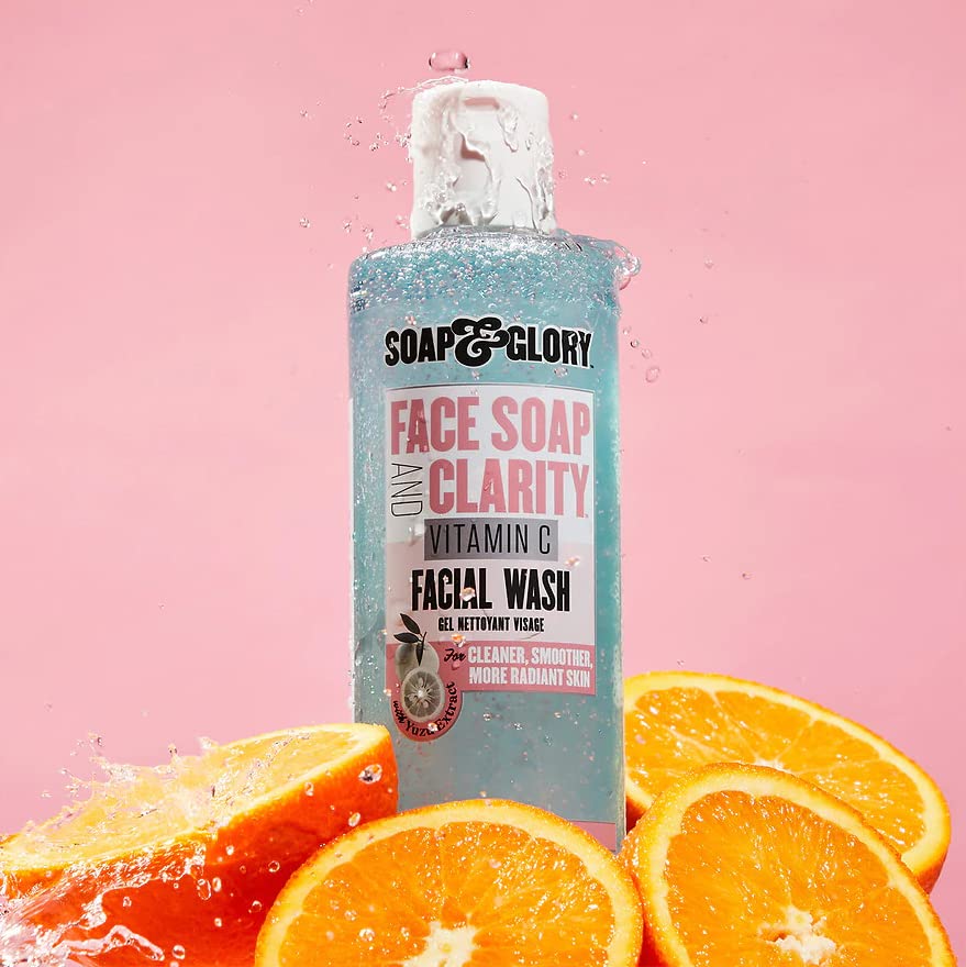 Soap & Glory Vitamin C Brightening Facial Cleanser - 3-in-1 Foaming Face Wash & Exfoliant | Hydrates & Purifies Skin (11.8 fl oz)
