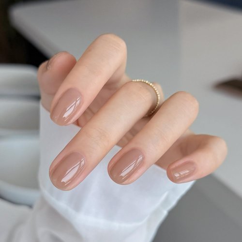 GAOY Nude Jelly Gel Nail Polish, 16ml Sheer Translucent Netural Soak Off Gel Polish, UV Light Cure for Nail Art DIY at Home, 3156 Misty Nude
