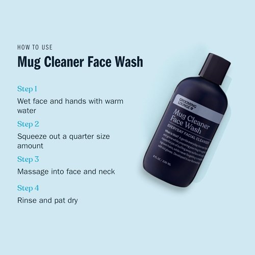 Grooming Lounge Facial Cleanser - Natural Everyday Face Wash for Men | Hydrating & Deep Clean, 8 oz