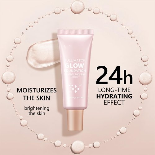 Natural Glow Illuminator Glotion, Hydrating Makeup Highlighter for Face & Body, Liquid Highlighter to Glow, Sheer to Light Buildable Coverage Long Lasting Vegan & Cruelty-Free, Fair