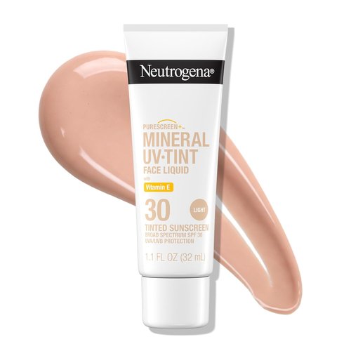 Neutrogena Purescreen+ Tinted Mineral Sunscreen - 100% Mineral Actives, SPF 30, Water Resistant, 1.1 fl oz