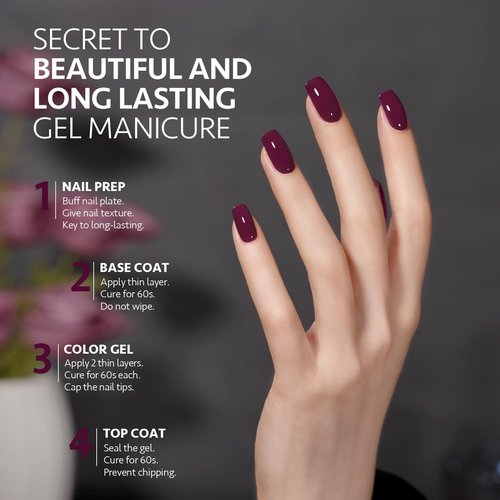 GAOY Jelly Purple Gel Nail Polish, 16ml Soak Off Gel Polish, UV Light Cure for Nail Art DIY Manicure at Home, 2018 Purple Berry