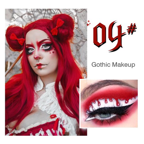 Regine Switzerland Black Red Eyeshadow Palette - Highly Pigmented 6-Color Matte & Shimmer for Gothic Looks