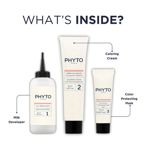 PHYTO Phytocolor Permanent Hair Color - 100% Grey Coverage, Ammonia-Free | 0.42 oz Botanical Formula