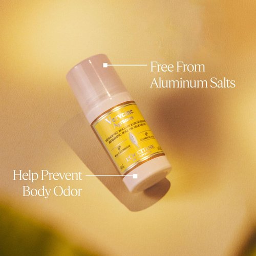 L'OCCITANE Roll-On Aluminum Free Deodorant, Reduce Body Odor, Refreshing Verbena, Eaves De Baux, Without Alcohol and Aluminum Salts, Made in France