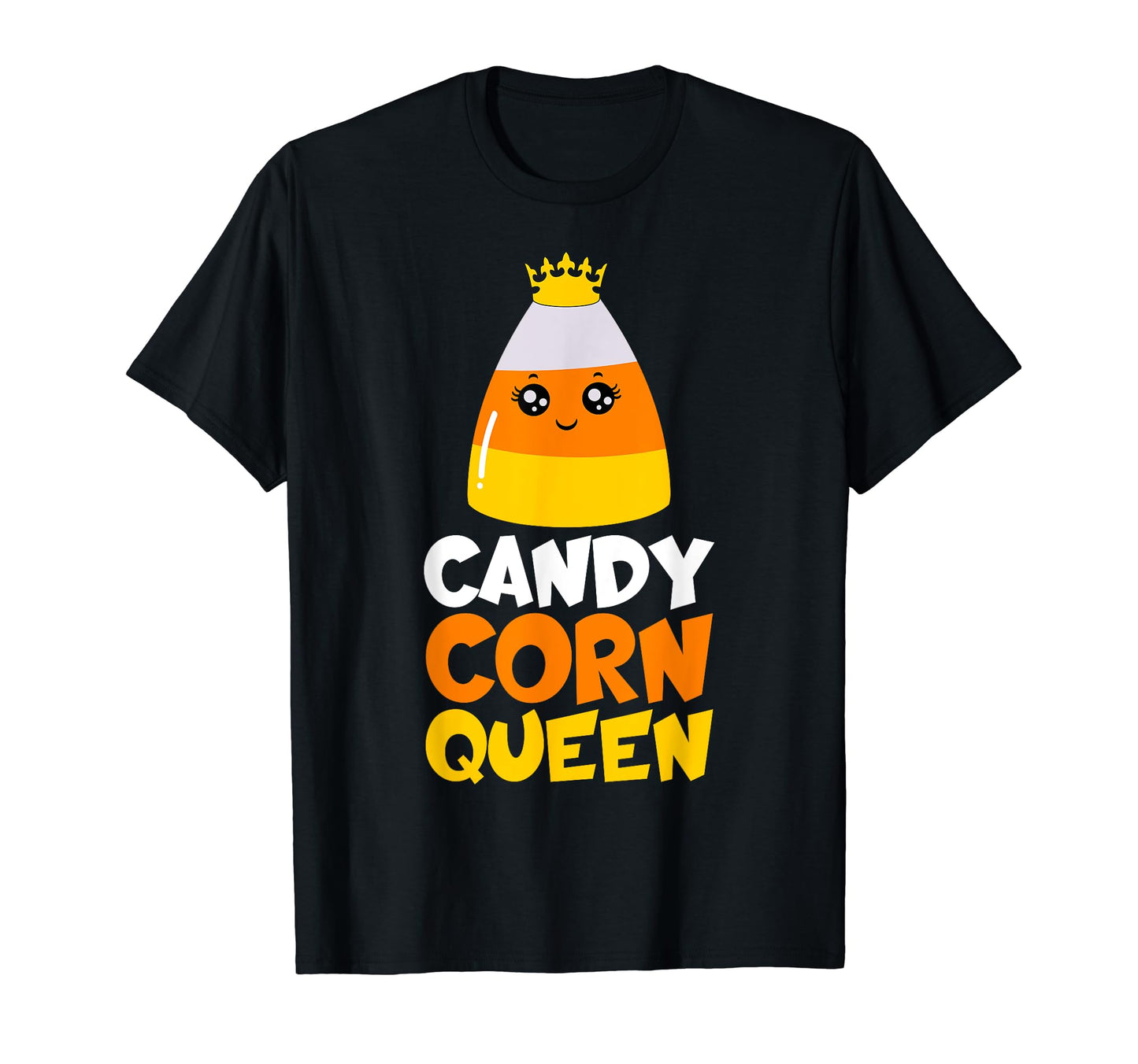 Candy Corn Queen Costume Halloween Cute Kawaii Crown Girls T-Shirt