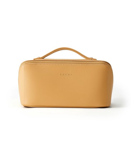 EACHY Travel Makeup Bag,Large Capacity Cosmetic Bags for Women,Portable Pouch Open Flat Toiletry Bag Make up Organizer with Divider and Handle