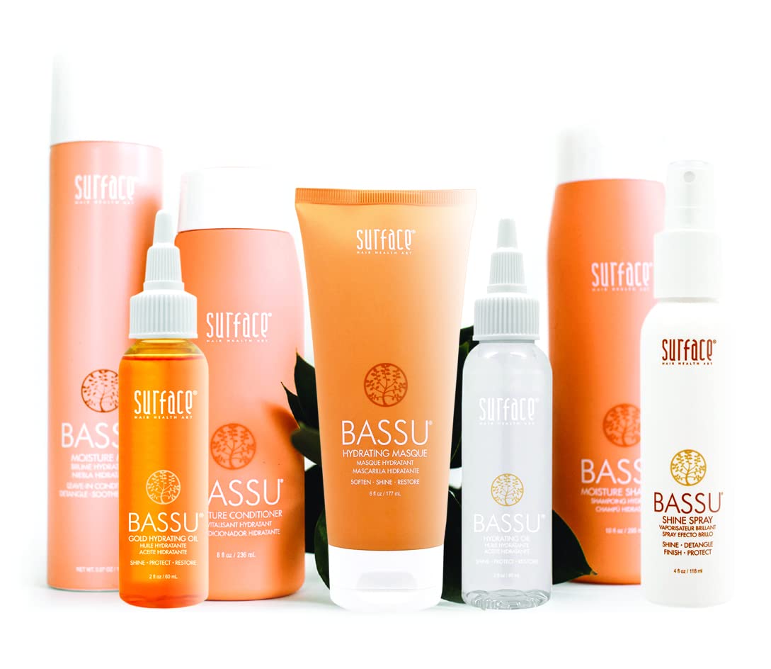 Surface Hair Bassu Leave-In Shine Spray - Shines, Detangles, Protects & Softens - 4 Fl Oz