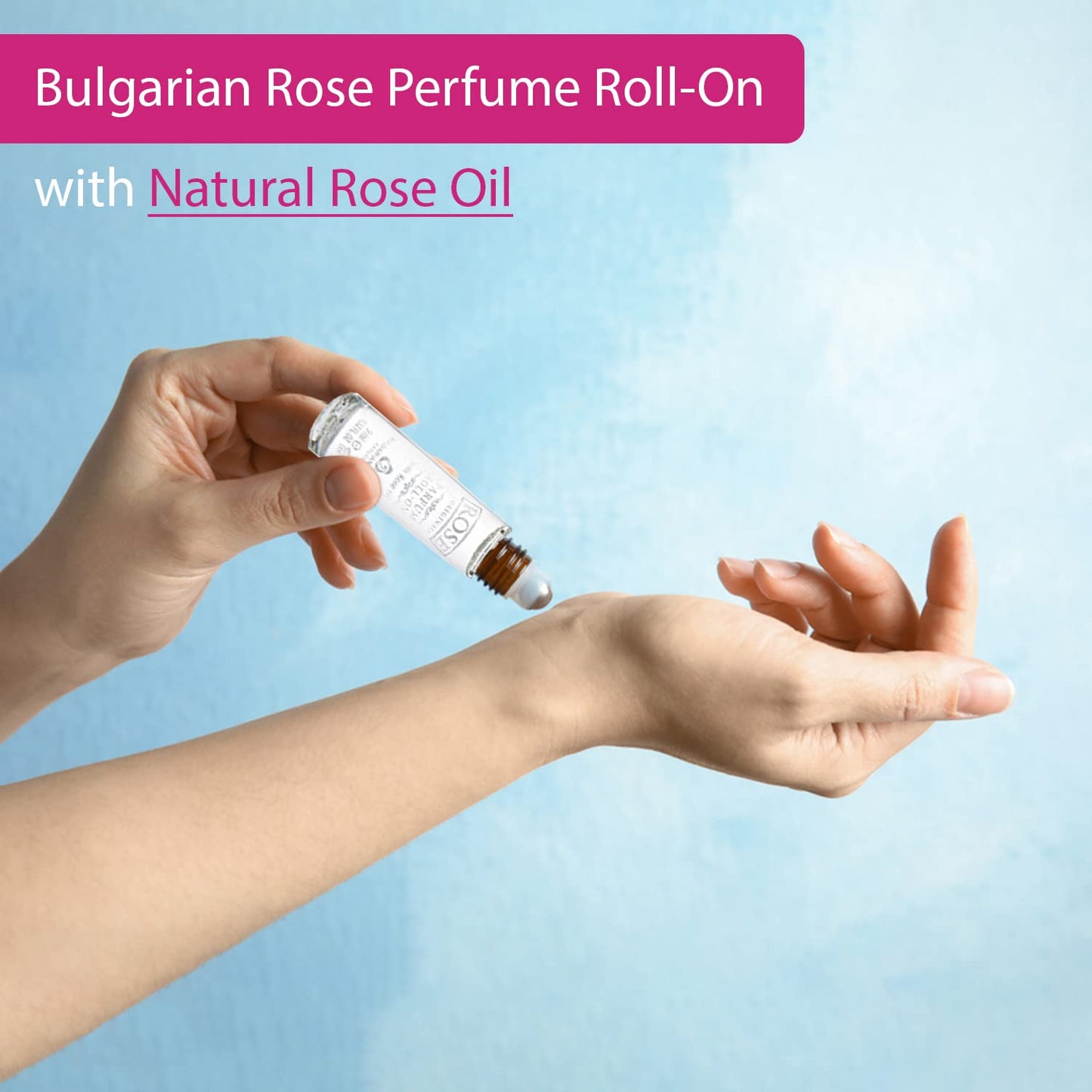 Bulgarian Rose Perfume Roll-On | Alcohol-Free Natural Rose Oil Fragrance - Unisex - 9ml