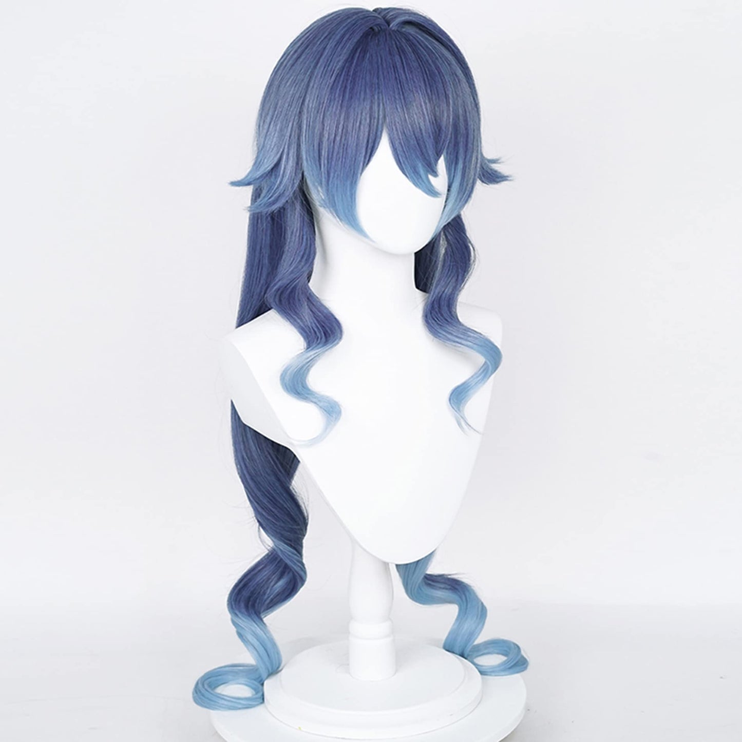 Cosplay Wig Genshin Impact Sumeru Layla Wigs Blue Gradient Anime Cos Wig Custome Hair for Women Halloween Party with Free Cap