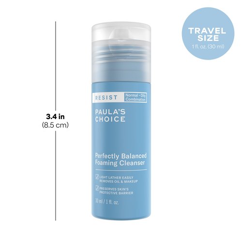 Paula's Choice RESIST Perfectly Balanced Foaming Facial Cleanser, Face Cleanser with Hyaluronic Acid & Aloe, Anti-Aging Face Wash, Large Pores & Oily Skin, Fragrance-Free
