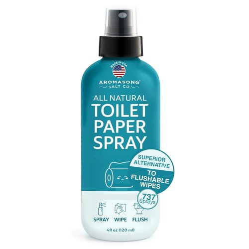 Aromasong 100% Natural Toilet Paper Spray - Flushable Wet Wipe Alternative | Septic Safe, 4 fl oz