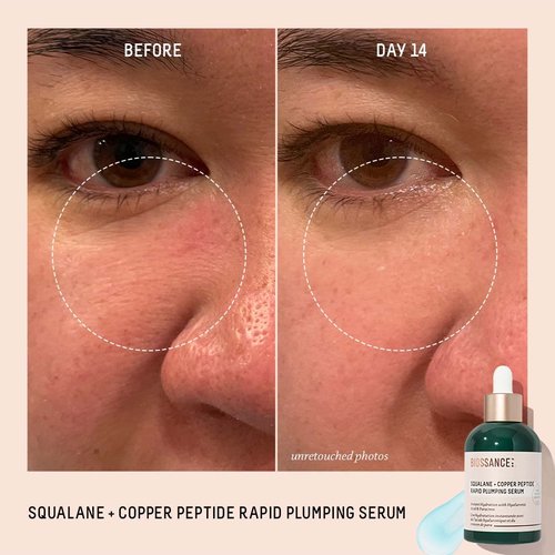 Biossance Squalane + Copper Peptide Serum - Rapidly Plump & Firm Skin, Vegan Formula for All Skin Types