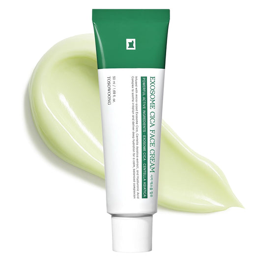 TOSOWOONG Exosome CICA Face Cream - Lightweight Daily Moisturizer for Breakouts & Redness | 50ml / 1.69 fl. oz.