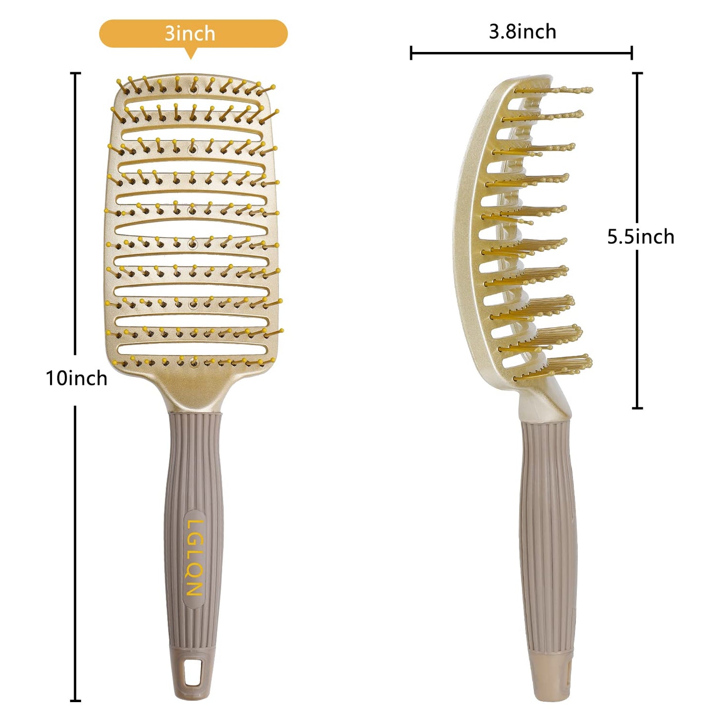 Skiennix Hair Brushes - Vented Curved Brush for Quick Blow Drying & Styling | Paddle Brush for All Hair Types