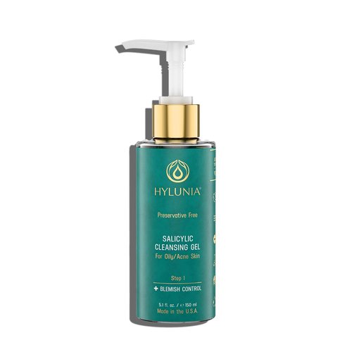 Hylunia Skincare Salicylic Facial Cleansing Gel - Deep Pore Cleanser for Oily Skin, 5.1 fl. oz.