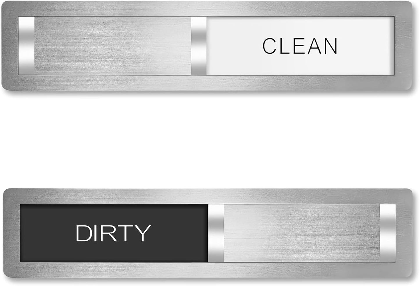 Skiennix Dishwasher Magnet - Clean Dirty Sign with Strong Magnet | Brushed Silver Finish for Home Kitchen