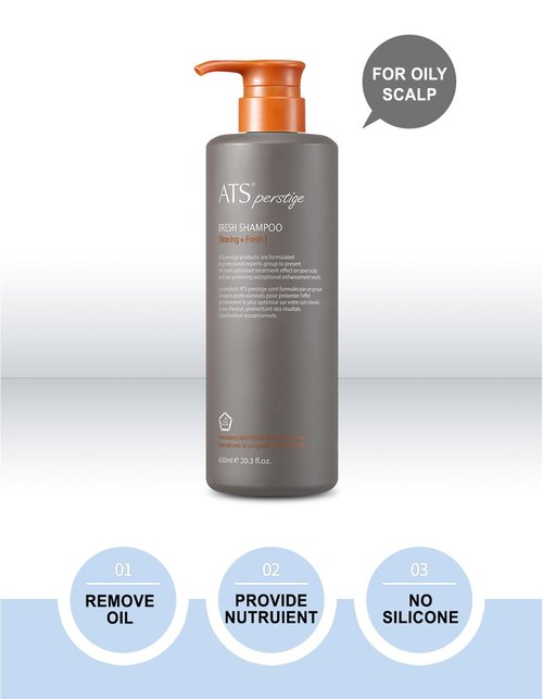 ATS Perstige Bresh Shampoo - 600ML | Silicone-Free Formula for Oily Scalp Soothing