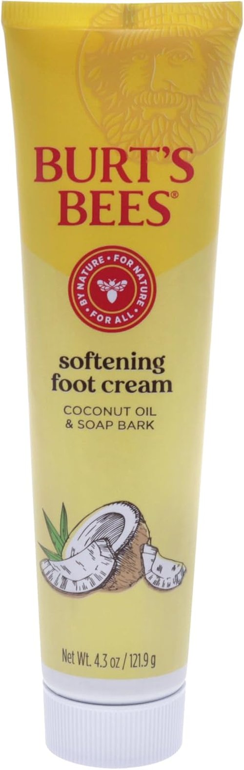 Burt's Bees Coconut Oil Foot Cream - Nourishing Hydration for Soft Feet | 4.34 Oz