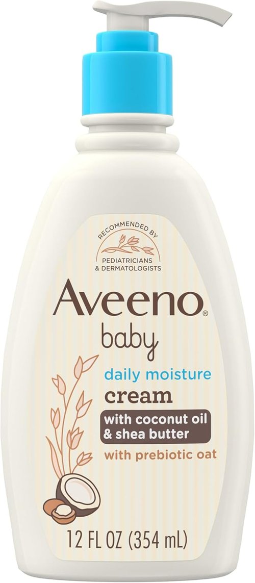 Aveeno Baby Daily Moisturizing Cream - Hypoallergenic Lotion with Coconut Oil & Shea Butter, 12 fl. oz
