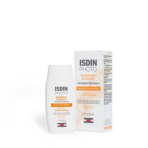 ISDIN Eryfotona Actinica SPF 50+ | Mineral Sunscreen for Face | Zinc Oxide, No White Cast, Sensitive Skin Friendly