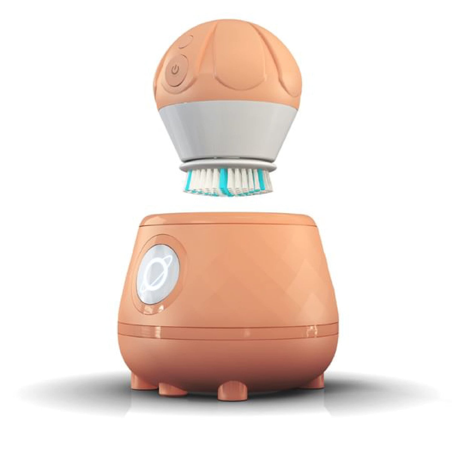 TAO Clean Ona Diamond Orbital Facial Brush and Cleansing Station, Electric Face Cleansing Brush with Ergonomic Handle, Dual Speed Settings, Orange