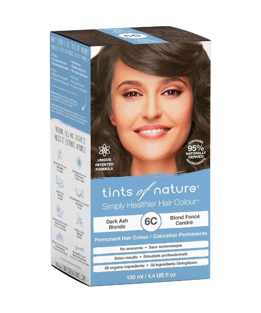 Tints of Nature Dark Ash Blonde Hair Dye - Nourishing, Ammonia-Free Formula | 4.4 fl oz