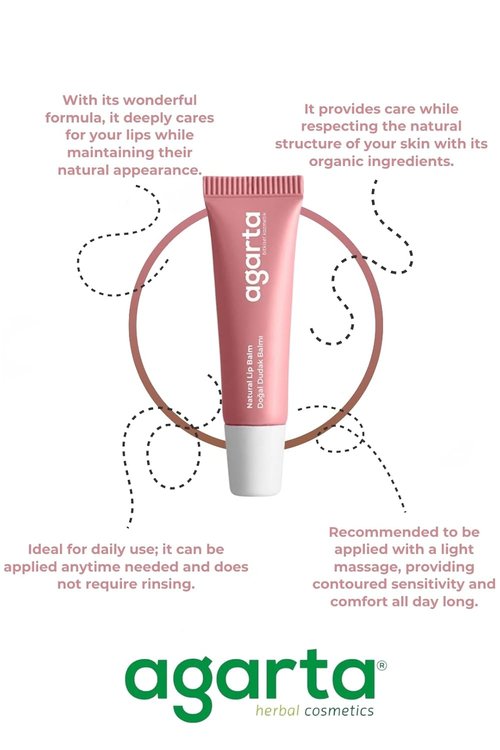 Agarta Moisturizing Lip Care Balm - Hydrating Daily Conditioner for Soft, Glossy Lips | Vegan Formula - 0.34 fl oz